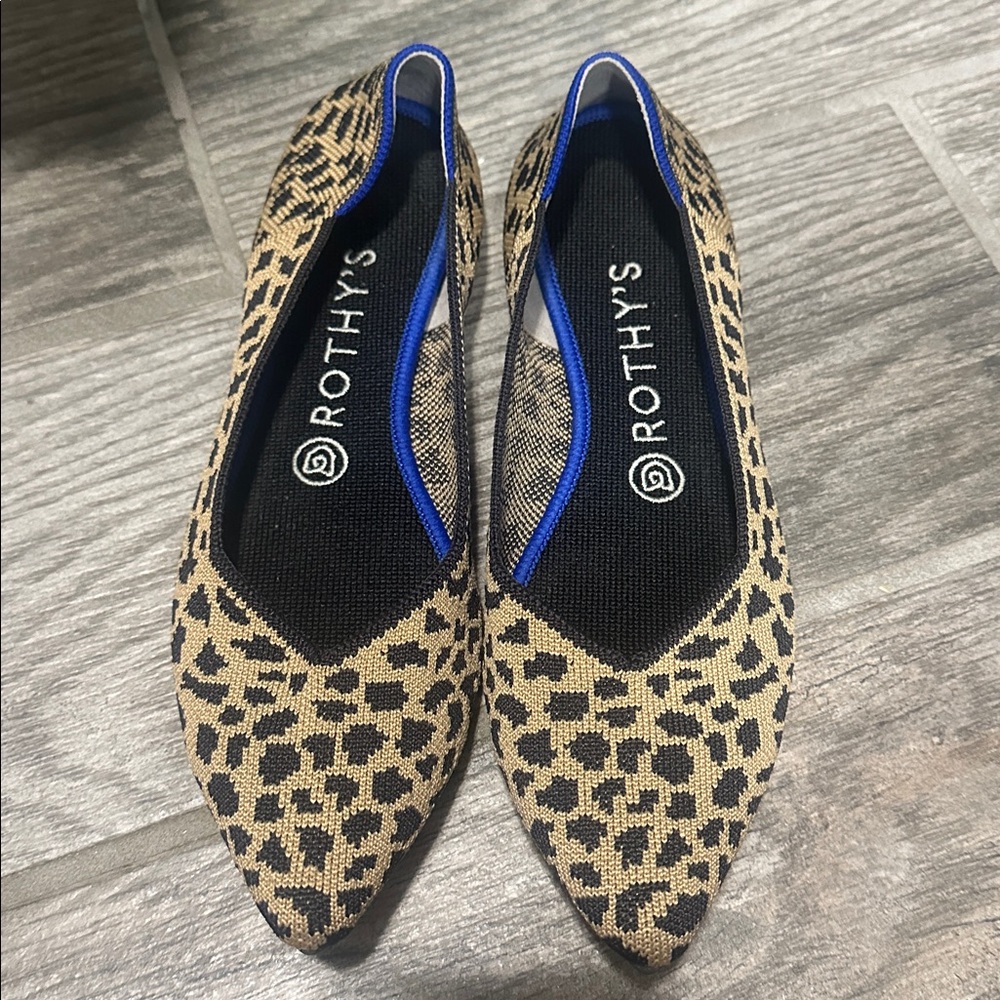 Rothy's Black and Tan Patterned Flats